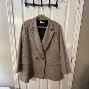 On 34th Plaid Sparkly Blazer